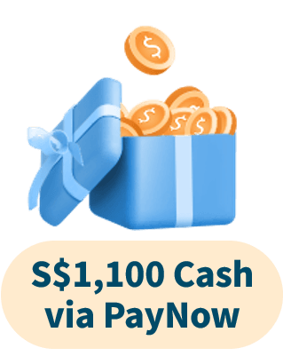 S$1,100 Cash via PayNow